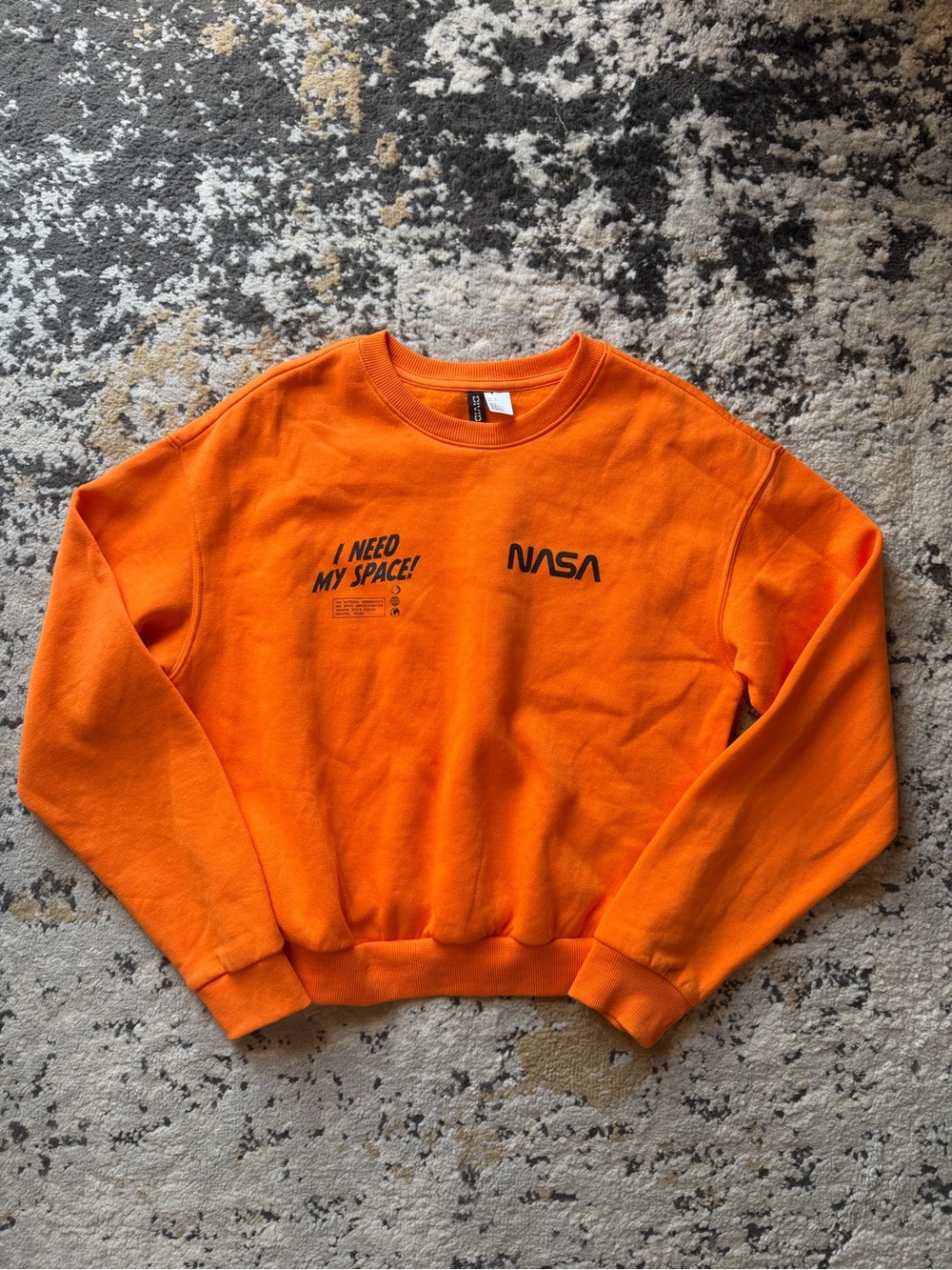 H&M Orange NASA Graphic Crewneck Sweater